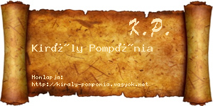 Király Pompónia névjegykártya